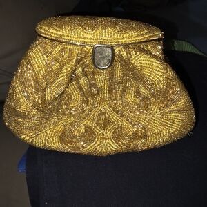 Gold Beaded Clutch